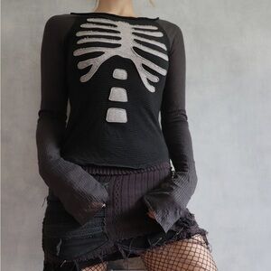 Handmade Skeleton Ribcage Long Sleeve Shirt